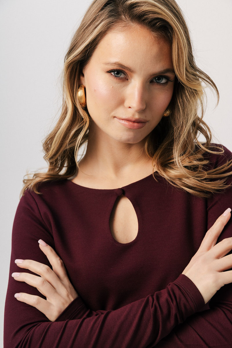 Bluzka damska wiśniowa Eclat Merlot