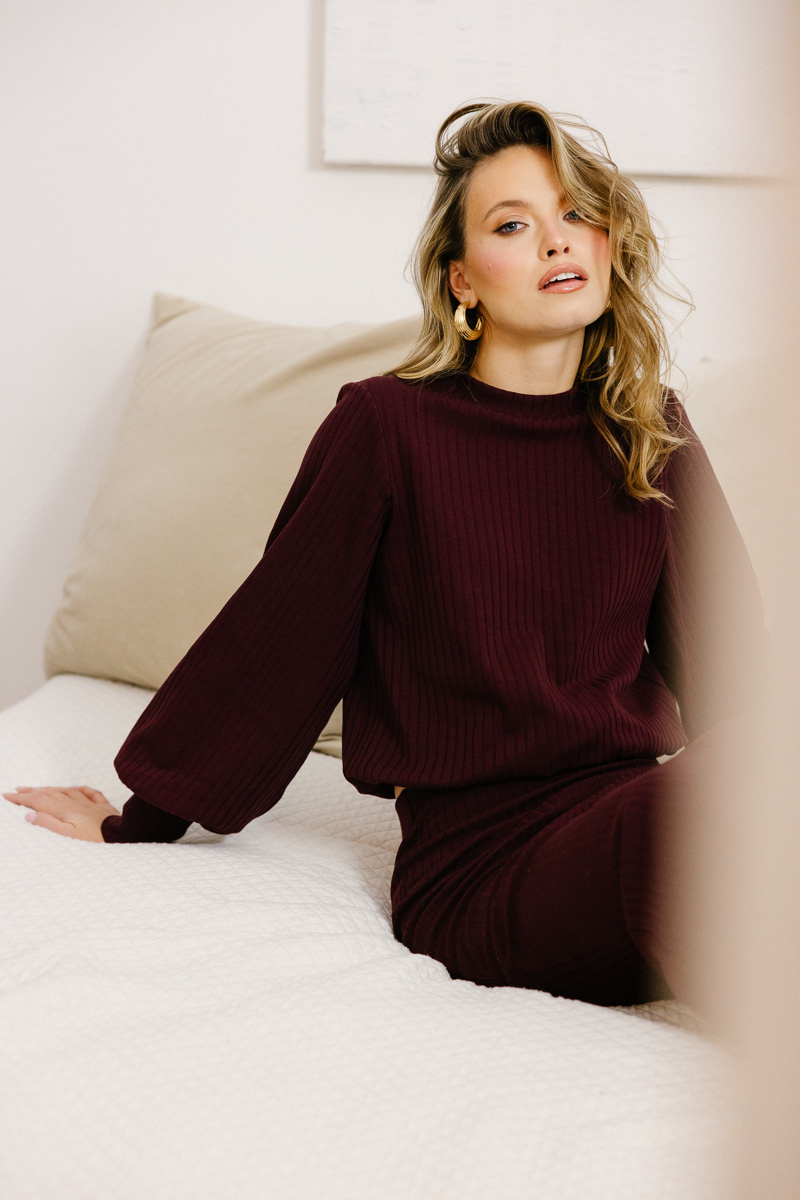 Lekka bluza Bouffee merlot