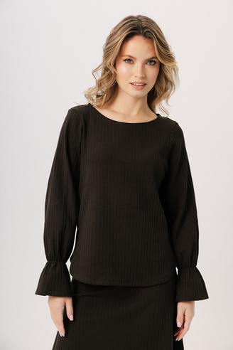 Lekka swobodna bluzka Refined espresso