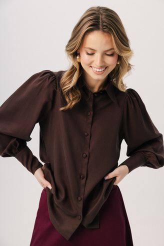Czekoladowa damska koszula Camelia espresso