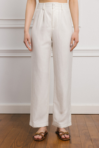 Białe spodnie damskie Solaire