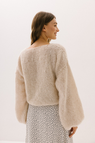 Kremowy kardigan wełniany JOLIE CREME                