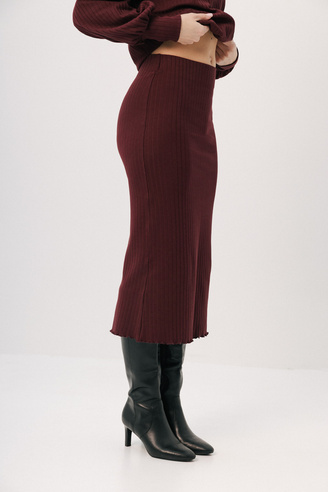 Dzianinowa spódnica midi Linea Merlot