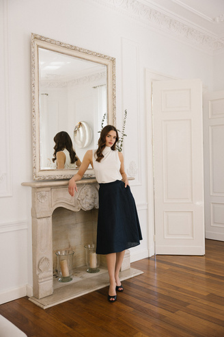 Spódnica lniana Monaco sapphire          