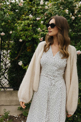 Kremowy kardigan wełniany JOLIE CREME                