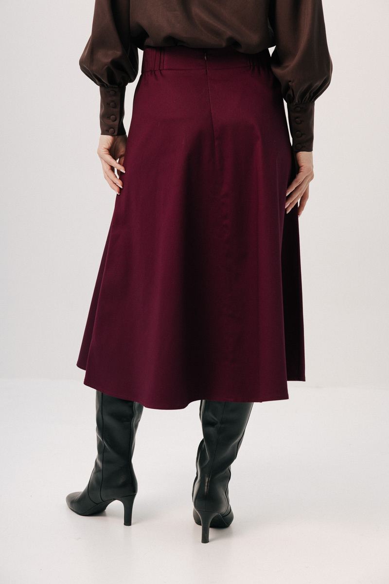 Spódnica midi wiśniowa Monaco Merlot