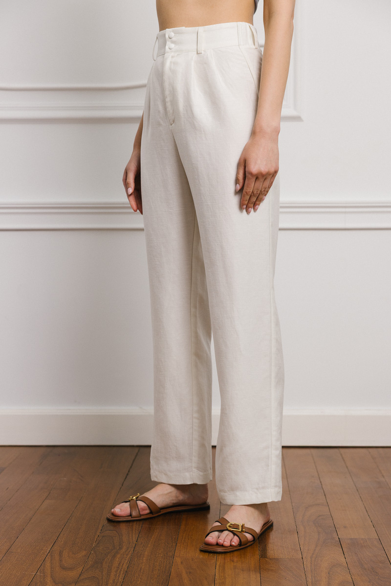 Białe spodnie damskie Solaire