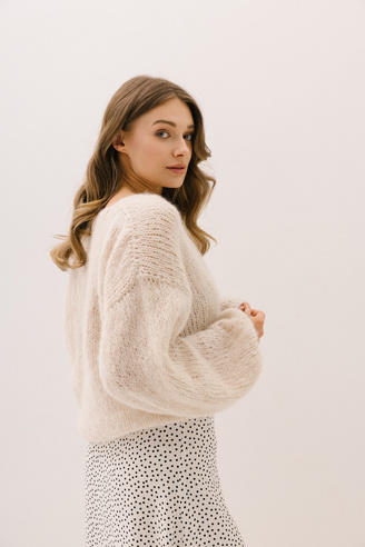 Kremowy kardigan wełniany JOLIE CREME                