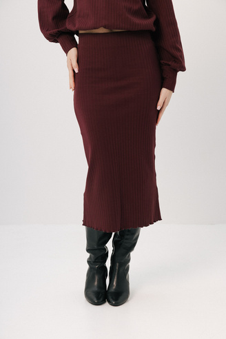 Dzianinowa spódnica midi Linea Merlot