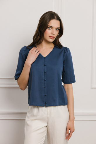 Bluzka koszulowa Soleil navy