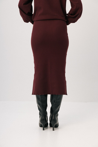 Dzianinowa spódnica midi Linea Merlot