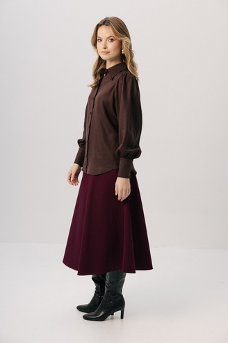 Czekoladowa damska koszula Camelia espresso