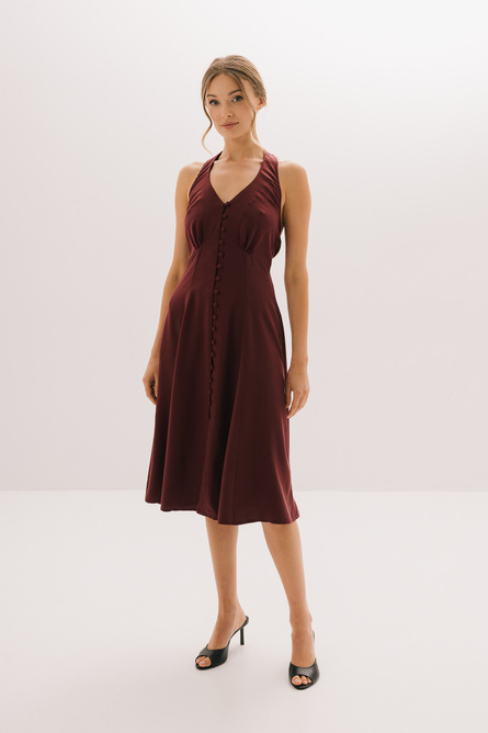 Burgundowa sukienka wieczorowa Delice