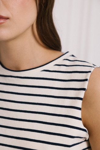 Top w paski Broderie