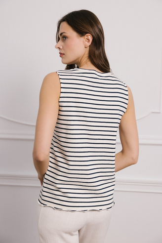 Top w paski Broderie