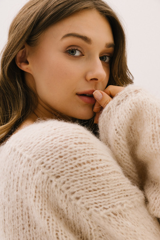 Kremowy kardigan wełniany JOLIE CREME                