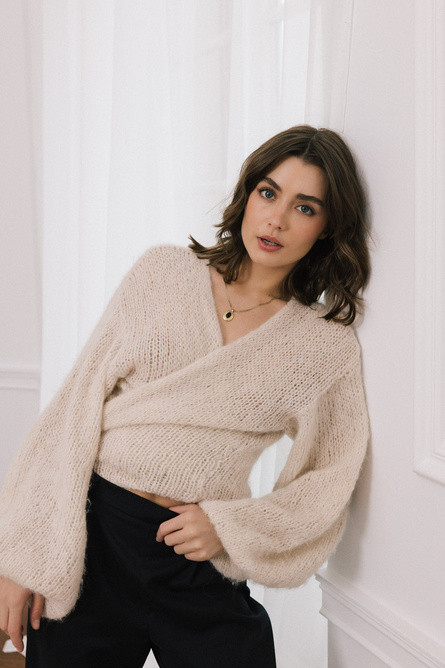 Kremowy kardigan wełniany JOLIE CREME