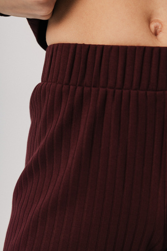 Bordowe spodnie dzianinowe Refined merlot