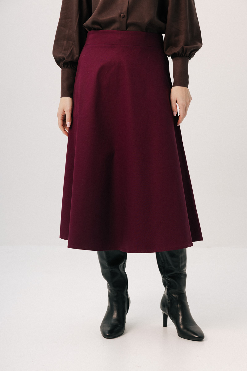 Spódnica midi wiśniowa Monaco Merlot