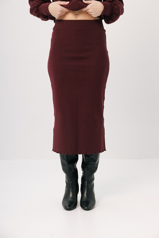 Dzianinowa spódnica midi Linea Merlot