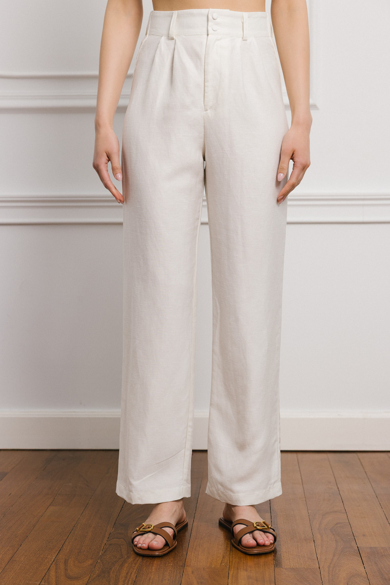 Białe spodnie damskie Solaire