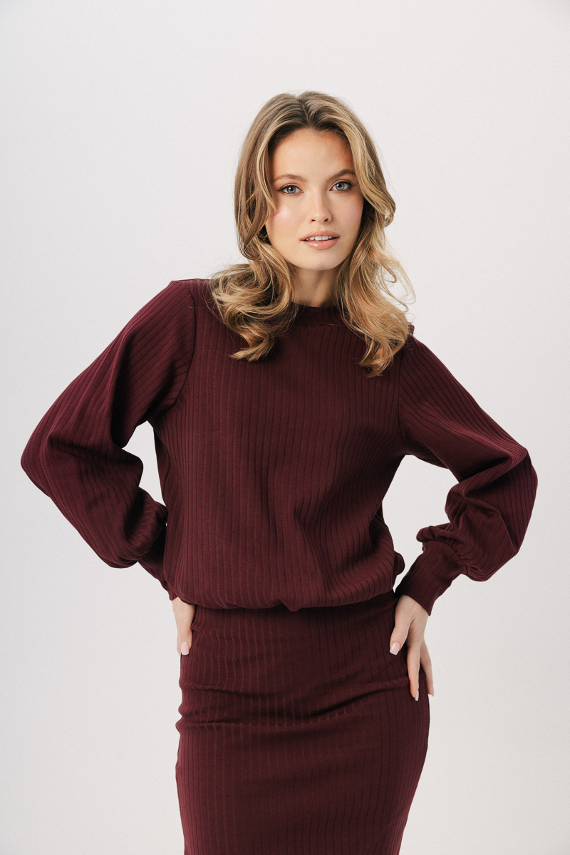 Lekka bluza Bouffee merlot