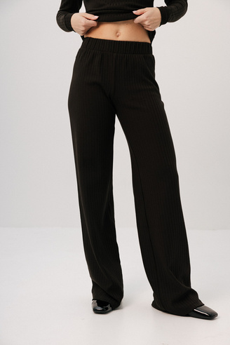 Czekoladowe spodnie dzianinowe Refined espresso