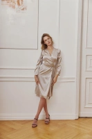 Elegancka szampańska jedwabna sukienka VALENTINE SILK