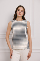 Top w paski Broderie